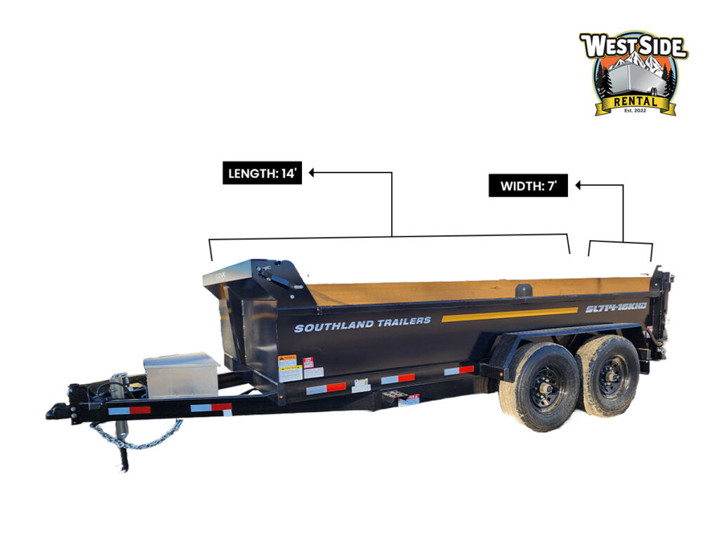 14ft Dump Trailer Rental with 16k GVWR