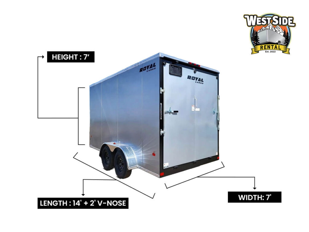 7x14 ft Enclosed Trailers 1 7x14 Ft Enclosed Cargo Trailer Rental