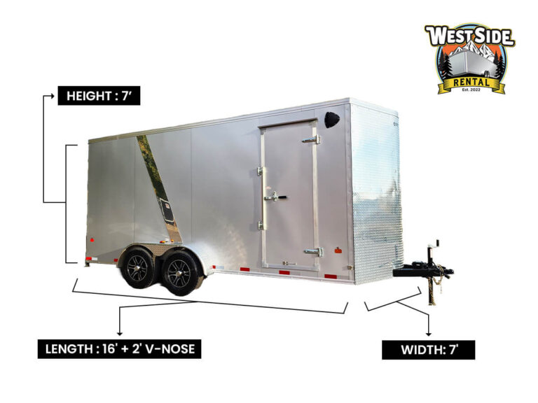 7x16 Ft Enclosed Cargo Trailer Rental