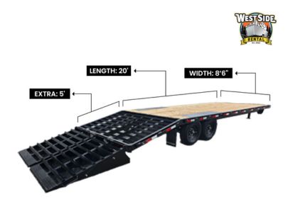 20 ft deck over trailer rental