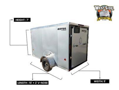 5x10 ft Enclosed Cargo Trailer Rental