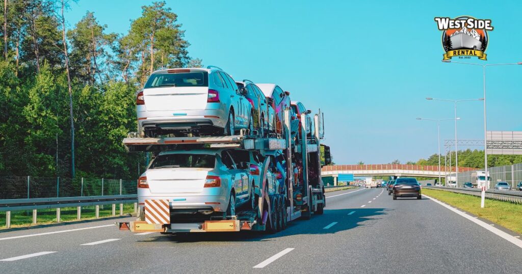 A Car Hauling company moving Cars to destination