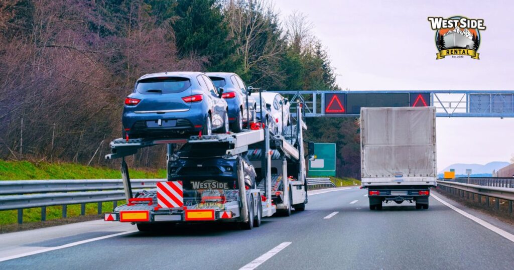 A Car Hauling company moving Cars to destination