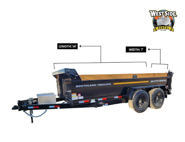 7x14 ft 16k lbs Dump Trailer Rental