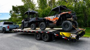 Home 63 Deckover Trailer hauling 1