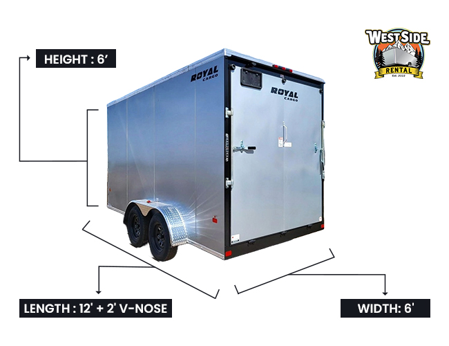6x12 ft enclosed trailer