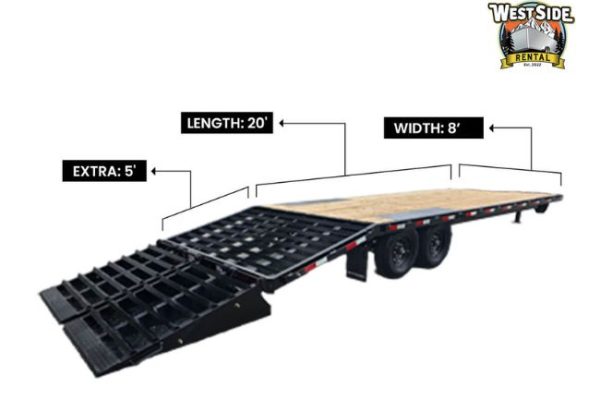 Tilt Deck Trailer 116 25 ft deck over trailer rental calgary